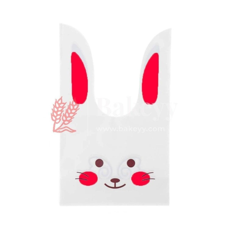 Medium | Rabbit Ear Candy Gift Bags | Light Pink | Cute Plastic Bags | Bunny Party Favors | Pack of 50