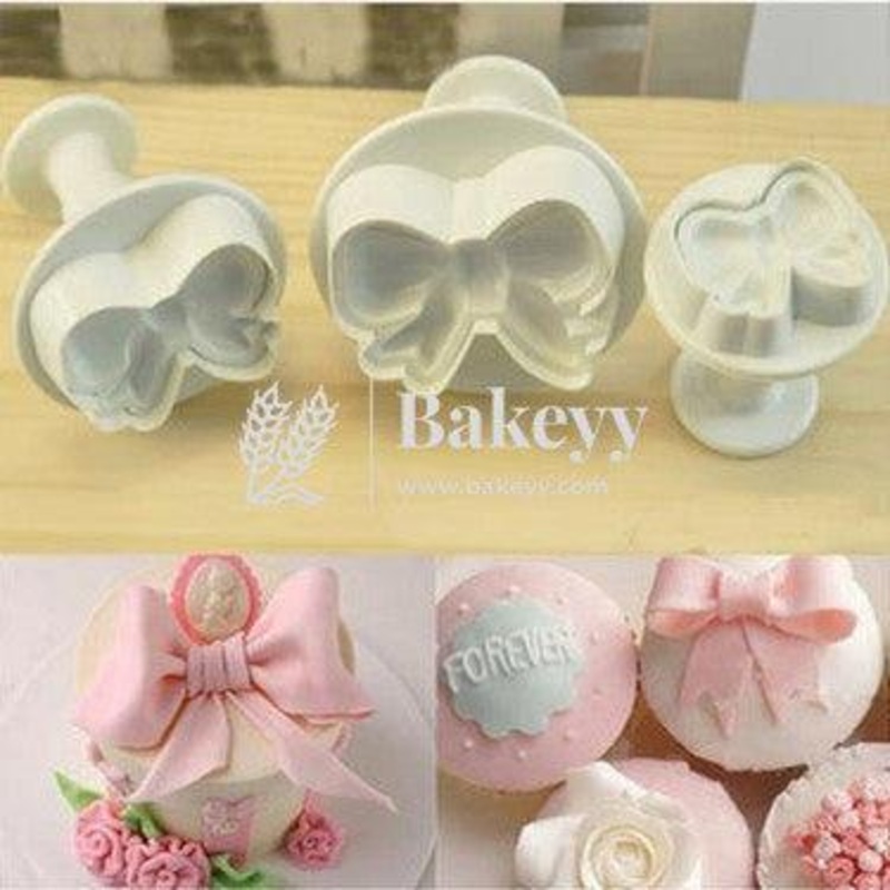 Multiple Bow Fondant Plunger Cutter | 3 pc set
