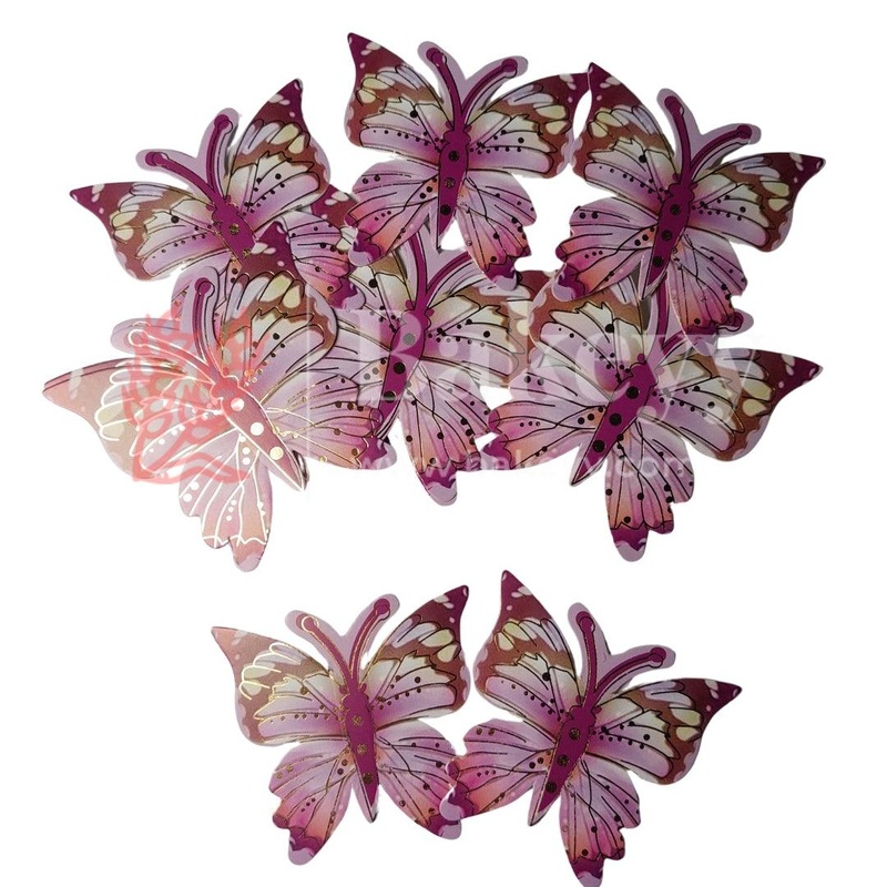 Purple and Brown | Mystic Butterfly toppers| Pack of 10 toppers| Butterfly with golden lining