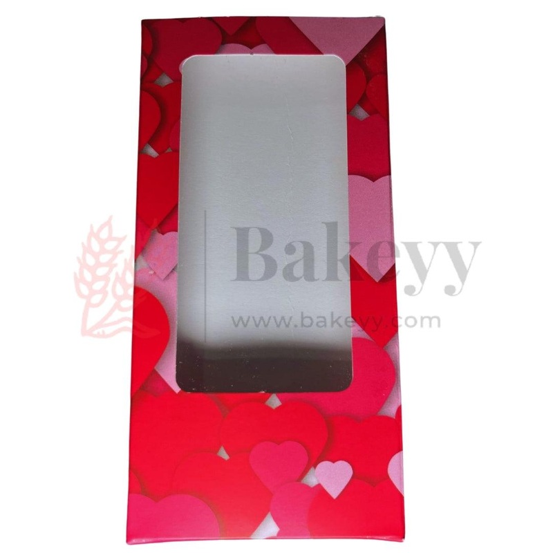 Red Heart Theme Chocolate Bar Boxes | Chocolate Box | Valentine chocolate box | Romantic chocolate box | Pack of 10 | 14cm x 7cm x 1cm