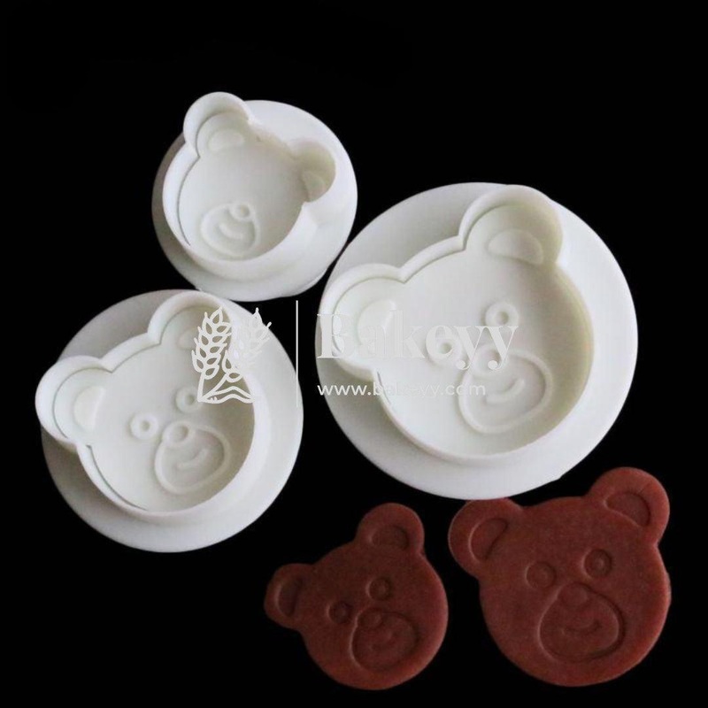 Teddy Bear Plunger Cutter| Plastic Cutter | 3 Pcs