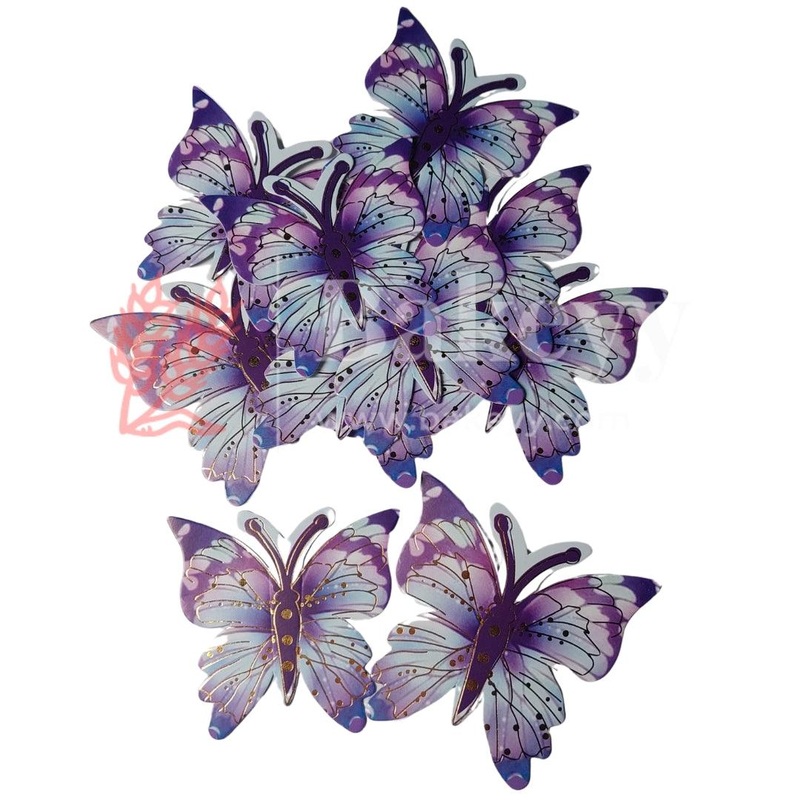 Violet and Blue | Mystic Butterfly toppers| Pack of 10 toppers| Butterfly with golden lining