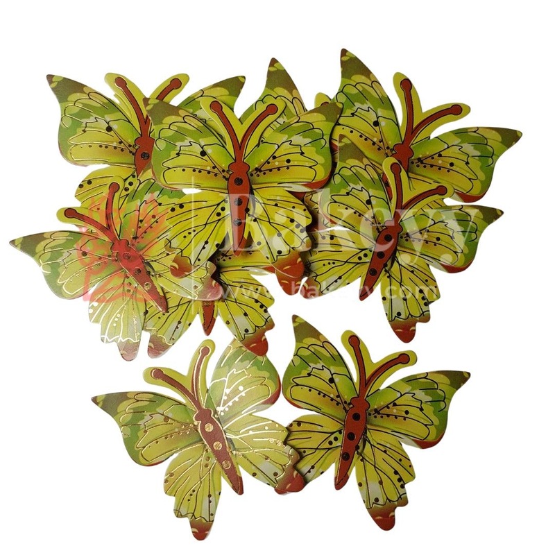 Yellow| Mystic Butterfly toppers| Pack of 10 toppers| Butterfly with golden lining