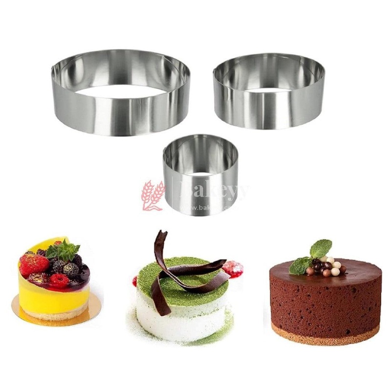 3 Set Cake Ring Round | 4" inch Ring, 6" inch Ring, 8" inch Ring