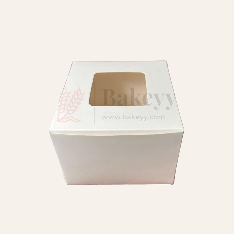 4 x 4 x 3 Inch Mini Cake Box with Window  White | Cake packaging box | Pastry box | Mini cake gift box | Pack of 25