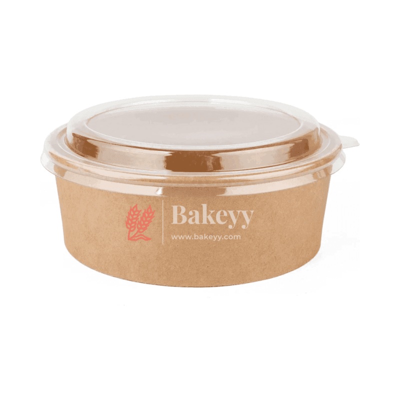 500ml | Kraft Paper Tub Container WithPETLid | Eco-Friendly Food Containers | Pack of 50