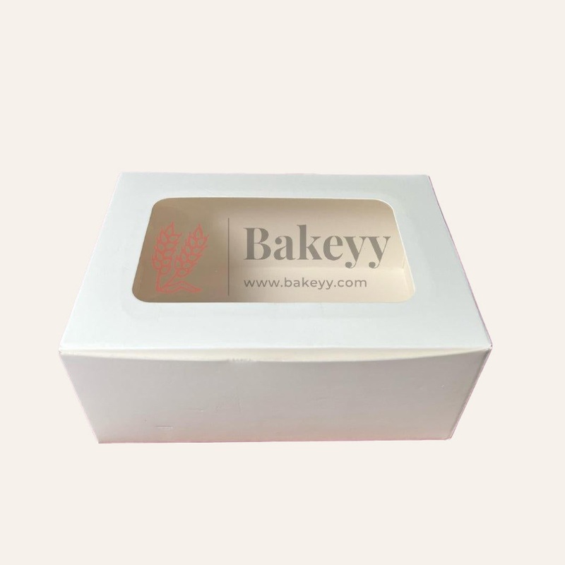 5x7X3 Inch Cake Box with Window  White | Cake packaging box | Pastry box | Pack of 25