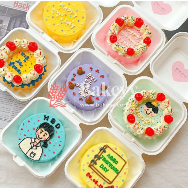 6 Inch Bento Cake Box| Perfect for Small Cakes, Burgers and Food Takeaway| Pack of 50