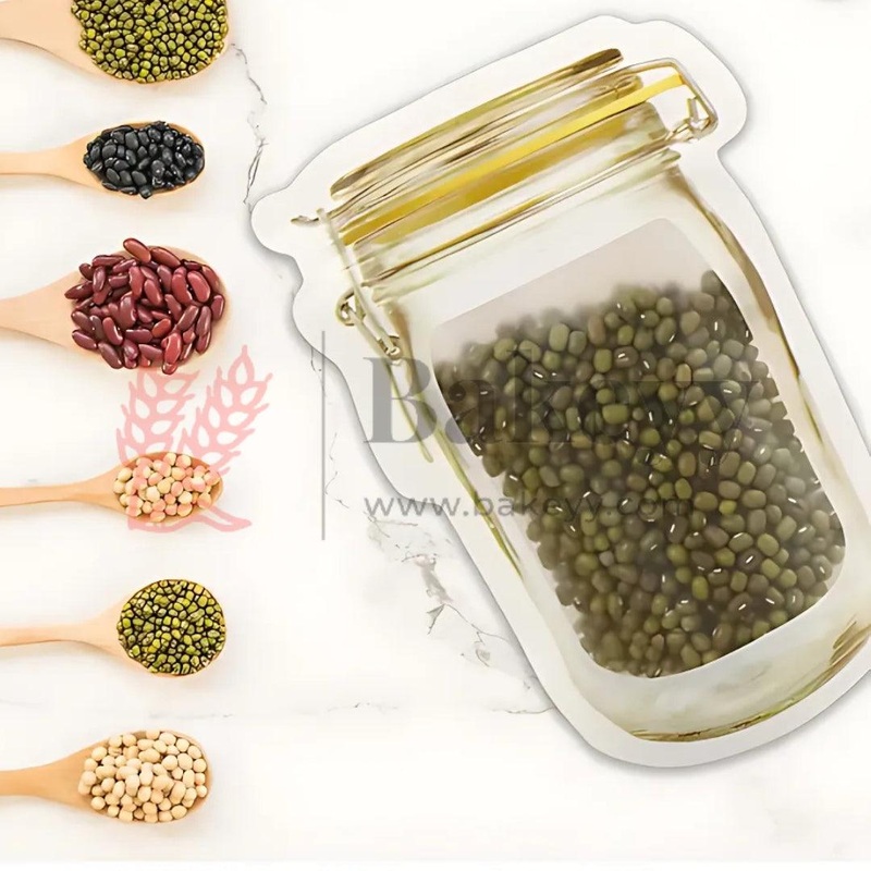 9x15cm | Yellow Jar Zip Lock Pouch | Mason Jar Design | Pack of 50