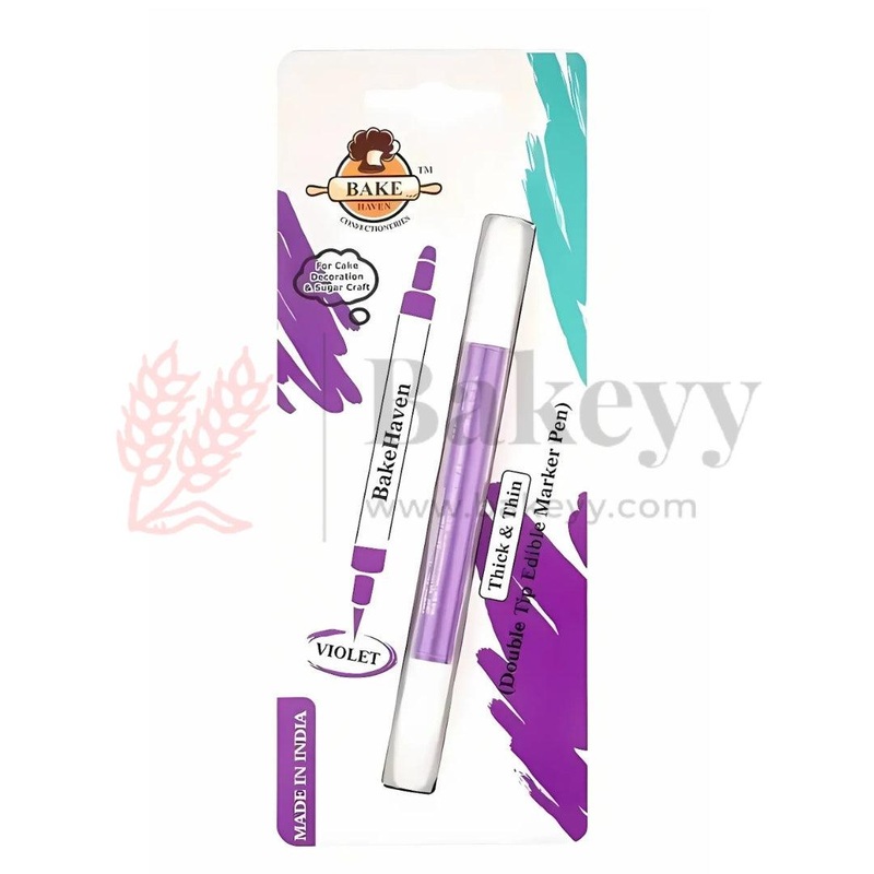 BakeHaven DoubleTip Edible Marker   Violet | DualNib FoodSafe Pen for Cake & Sugar Art| 1 Piece