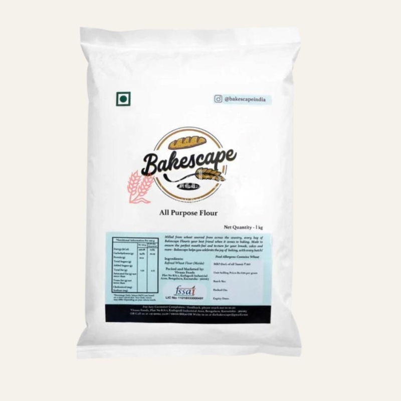 Bakescape All-Purpose Flour 1 KG | Your Essential Partner for Perfect Baking Creations | Versatile Culinary Delights for Bakers & Homemakers