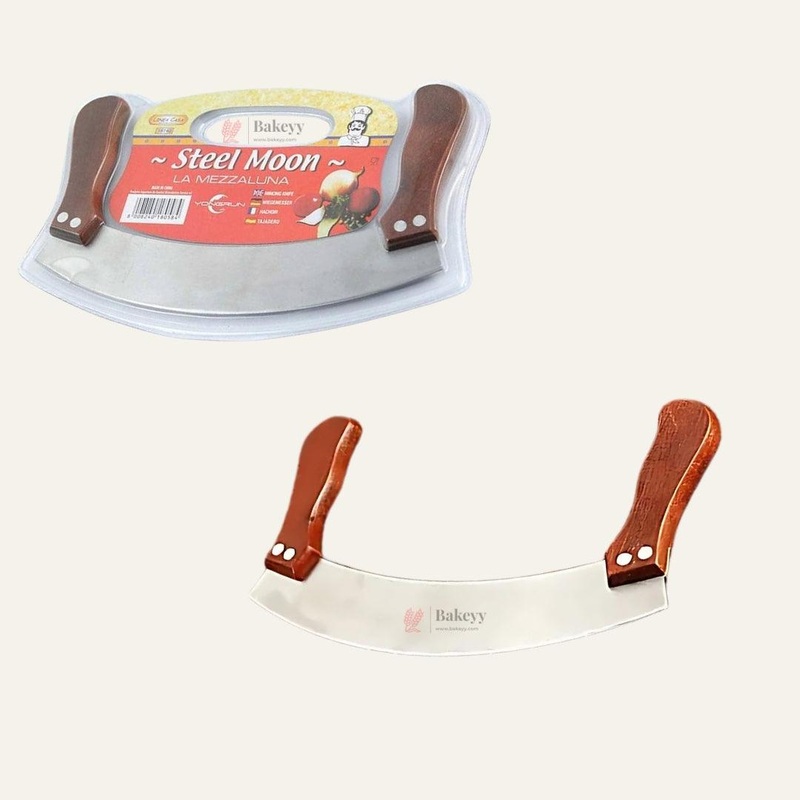 Double Handle Pizza Cutter| Stainless Steel Kitchen Chopper| 1 Piece