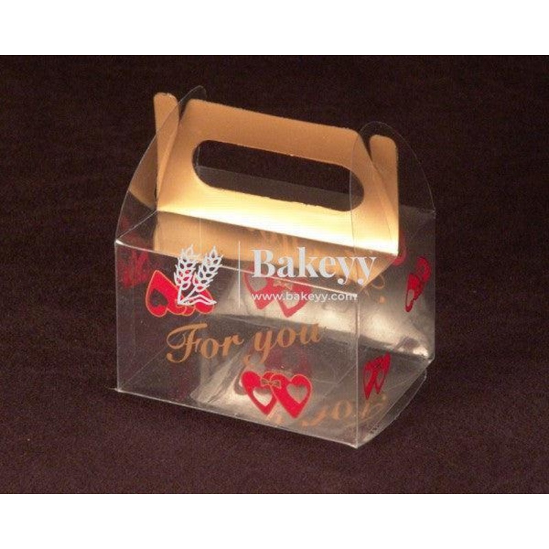"For You" Mini Gift Boxes with Handle | PVC Chocolate Box | Gift Box | Goodie Box | Small | Pack of 10