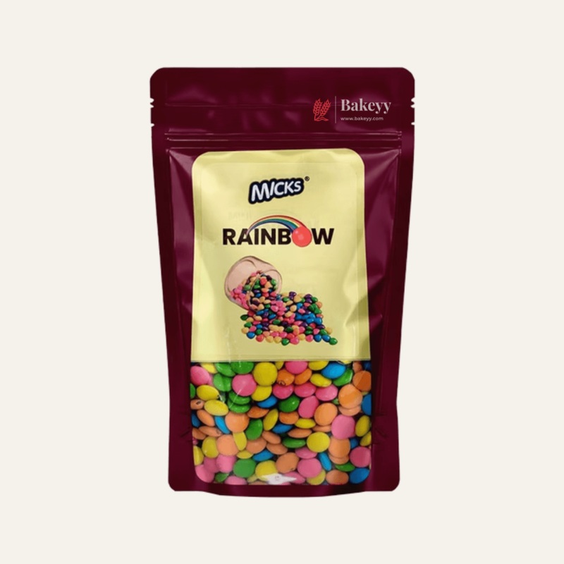 GEMS Rainbow Candy Coated Chocolates 1kg | Vibrant Choco Buttons for Baking, Gifting & Snacking | Micks