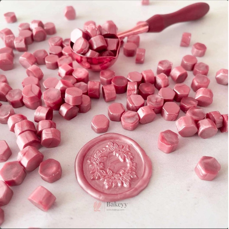 Metallic Pink Wax Seal Beads, 100gm