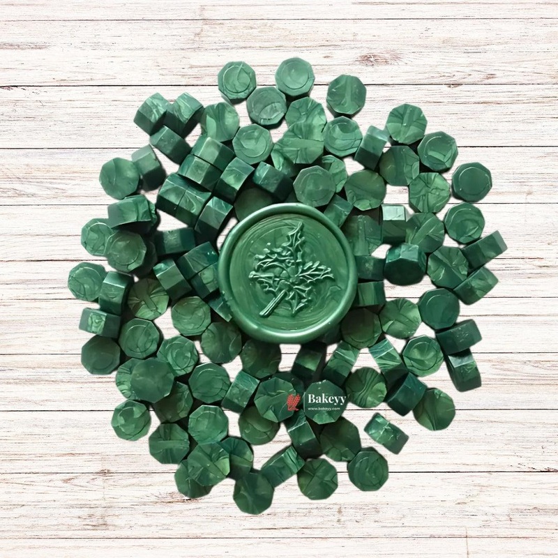 Olive Green Wax Seal Beads, 100gm