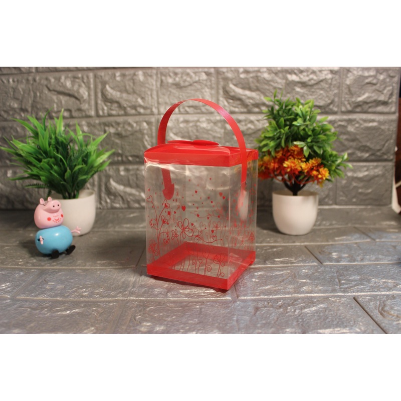 Red Heart Blossom Gift Boxes| Pvc Goodie Box | Gift Box | Goodie Box | Pack of 10