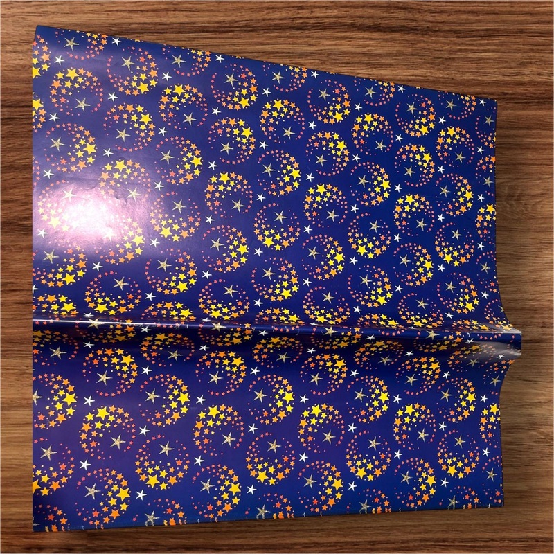 Star Design Blue Wrapping Paper| Pack of 25