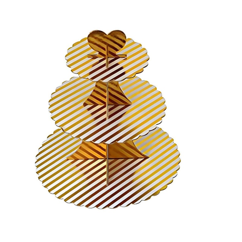 Tier Layer Cupcake Dessert Paper Stand gold| 1 Piece