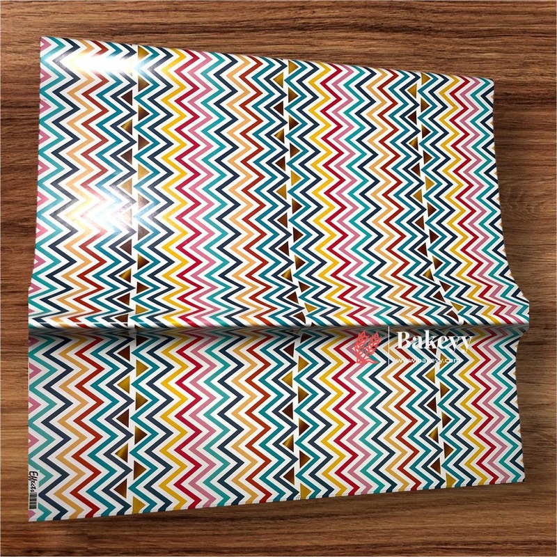 Zig Zag Design Gift Wrapping Paper| Pack of 25