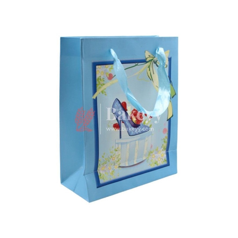 10x13Inch | Blue Heels Decorative Paper Bag | Gift Bag| Pack of 10
