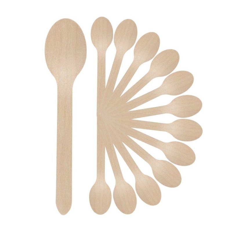 140mm Disposable Wooden Spoon | Pack of 100 | Bio-Degradable