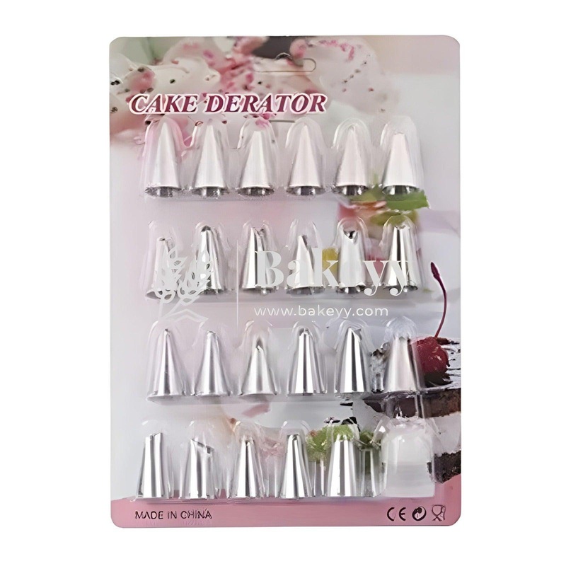 23 Pcs Stainless Steel Icing Nozzle Tips with 1 Small Coupler |
