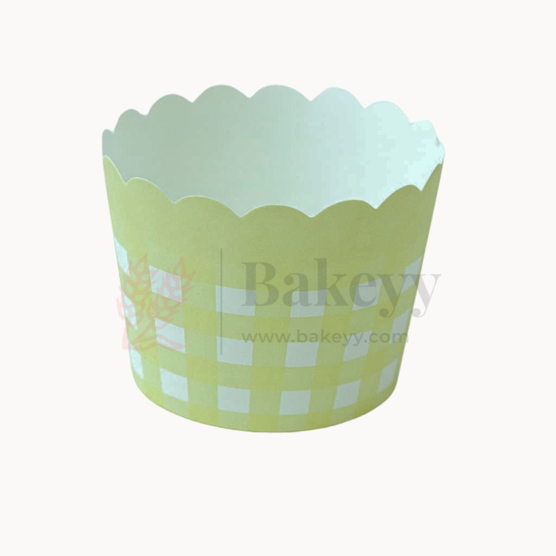 5cm | Check & White Striped Scallop-Edge Baking Cups  Premium Paper Muffin Cup Liners | Pack Of 50