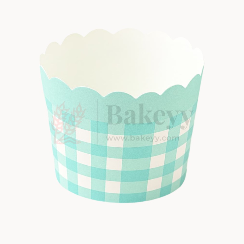 5cm | Mint Green Checkered  Muffin Cup | Packof50
