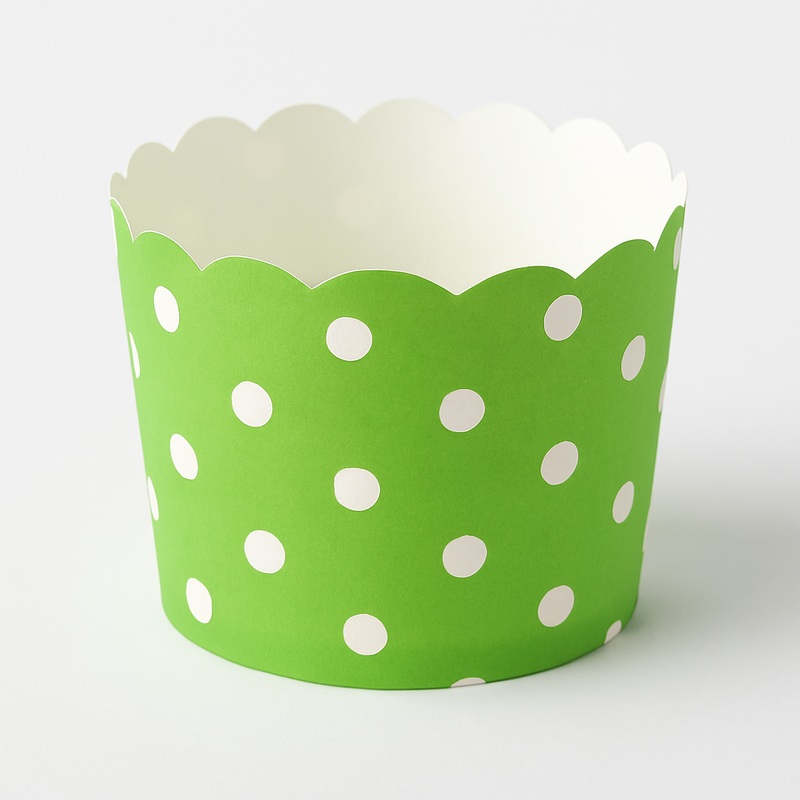 6cm | Green Dotted  Muffin Cup | Pack Of 50