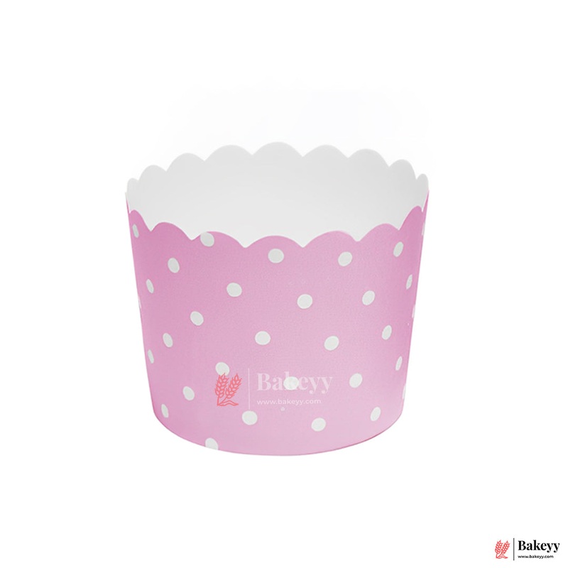 6cm | Muffin Cup |Pink With White Doted Baking Cup  | 50 pcs