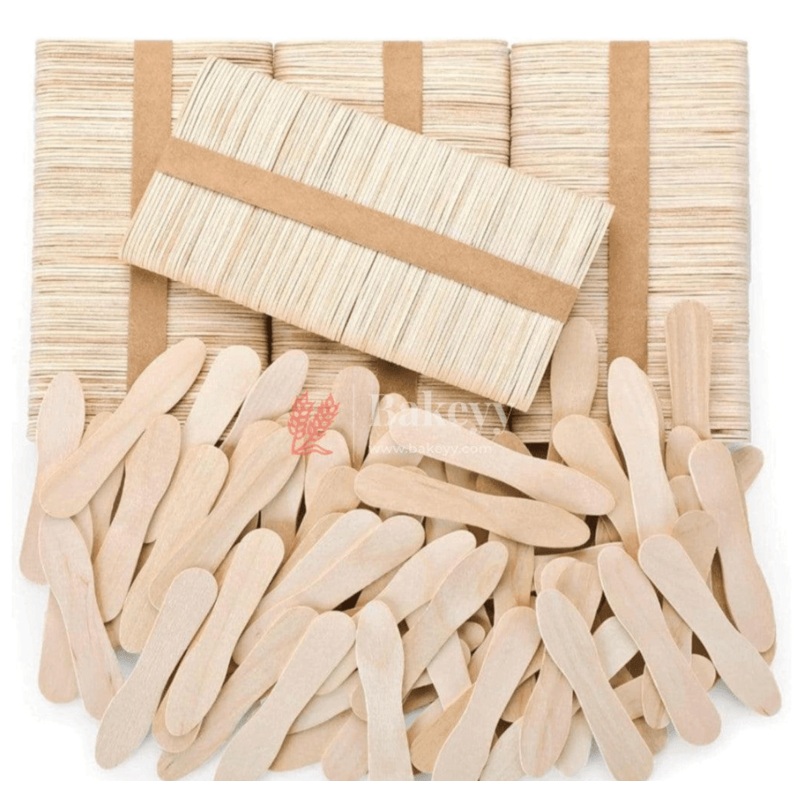 75mm Wooden Ice Cream Spoons | Mini Wooden Spoons For Ice Cream, Dessert Spoons | Pack of 100
