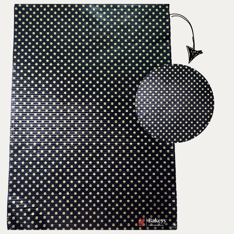 Black and Golden Polka Dot Wrapping Paper - | 7x10" Size | Pack of 200