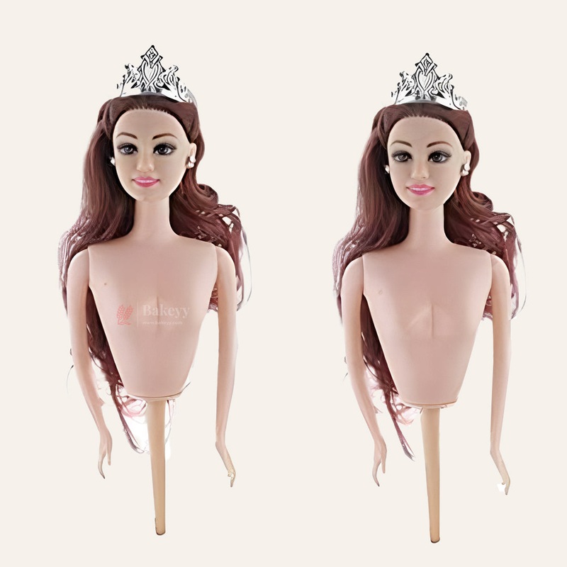 Doll Topper | Princess Doll Cake Topper  Half Body Pick with Hair | 1Pc