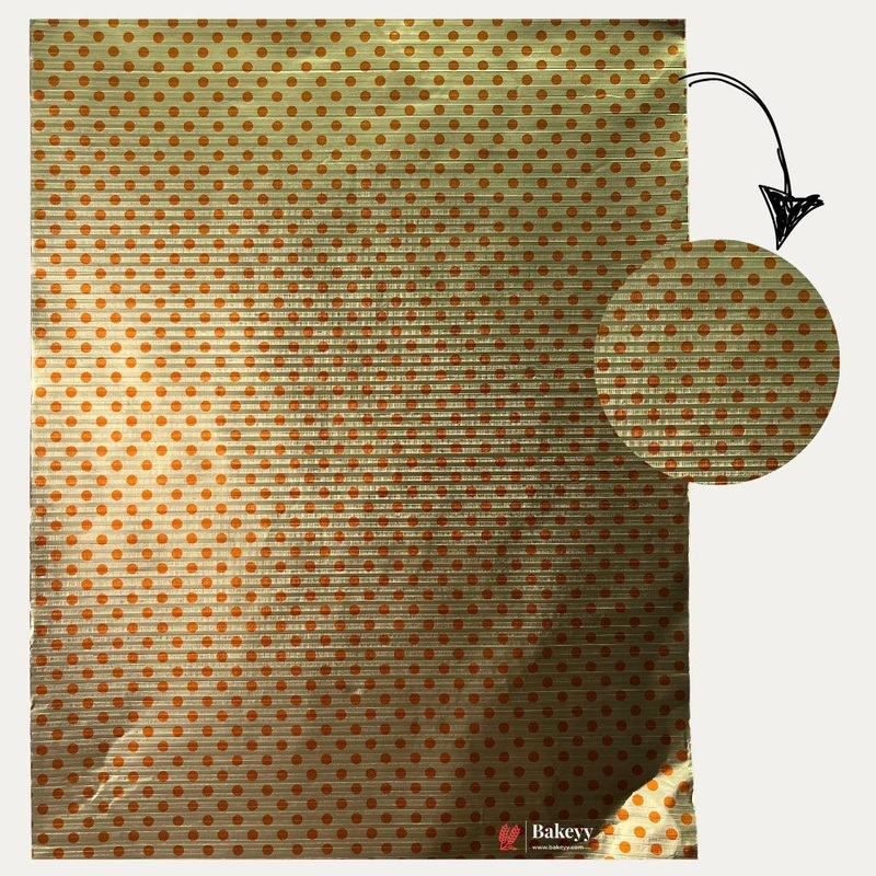 Golden and Orange Polka Dot Wrapping Paper | 7x10" Size | Pack of 200