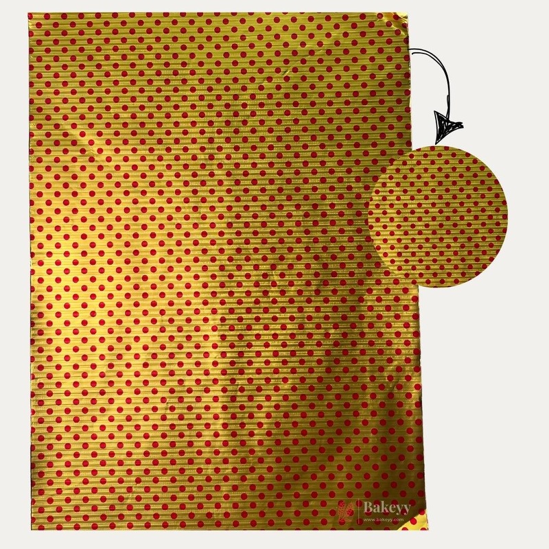 Golden and Red Polka Dot Wrapping Paper - | 7x10" Size | Pack of 200