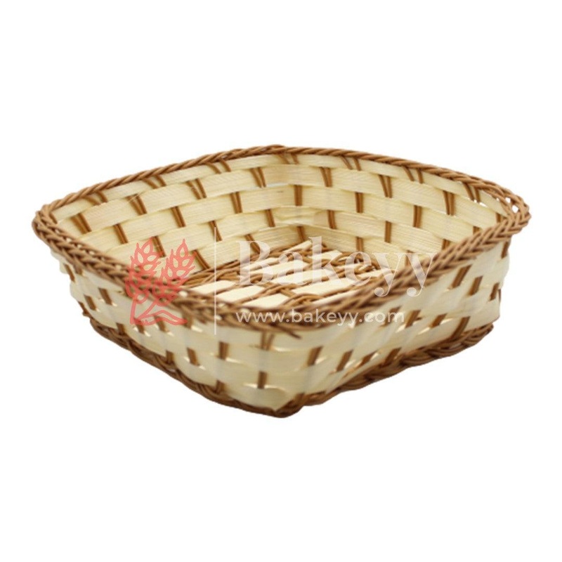 Handmade Square Wicker Basket | Multipurpose Storage & Gift Hamper Tray | 1 Piece