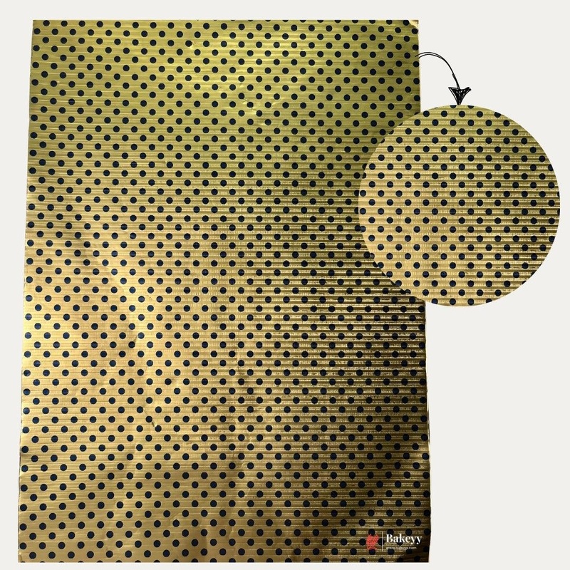 Light Golden and Black Polka Dot Wrapping Paper - | 7x10" Size | Pack of 200