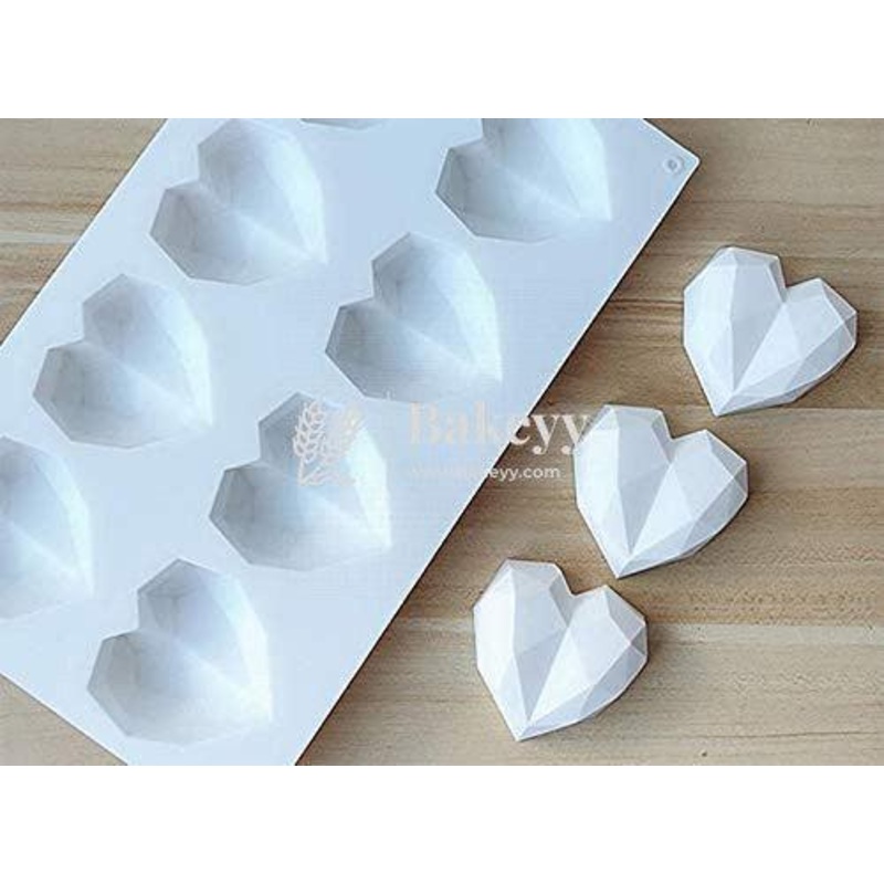 Mini Pinata Diamond Heart Cake Mould, Soap Mould Flexible Mould Silicone Mould