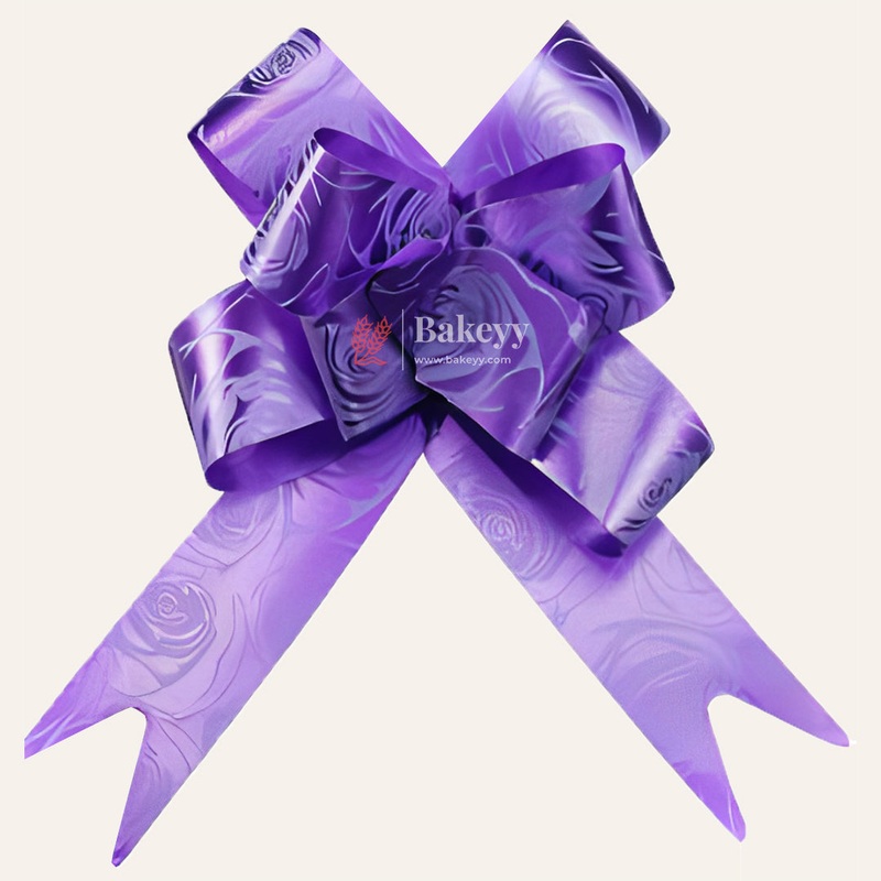 Printed Purple | Pull up Ribbon Mixed Designs | Pack of 10