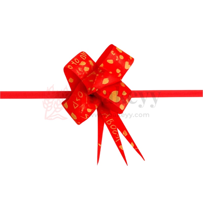 Printed Red | Pull-Up Ribbon Mixed Designs | Pack of 10