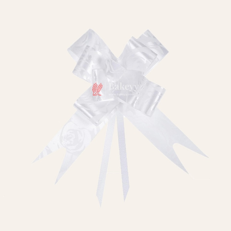 Printed White | Pull up Ribbon Mixed Designs | Pack of 10