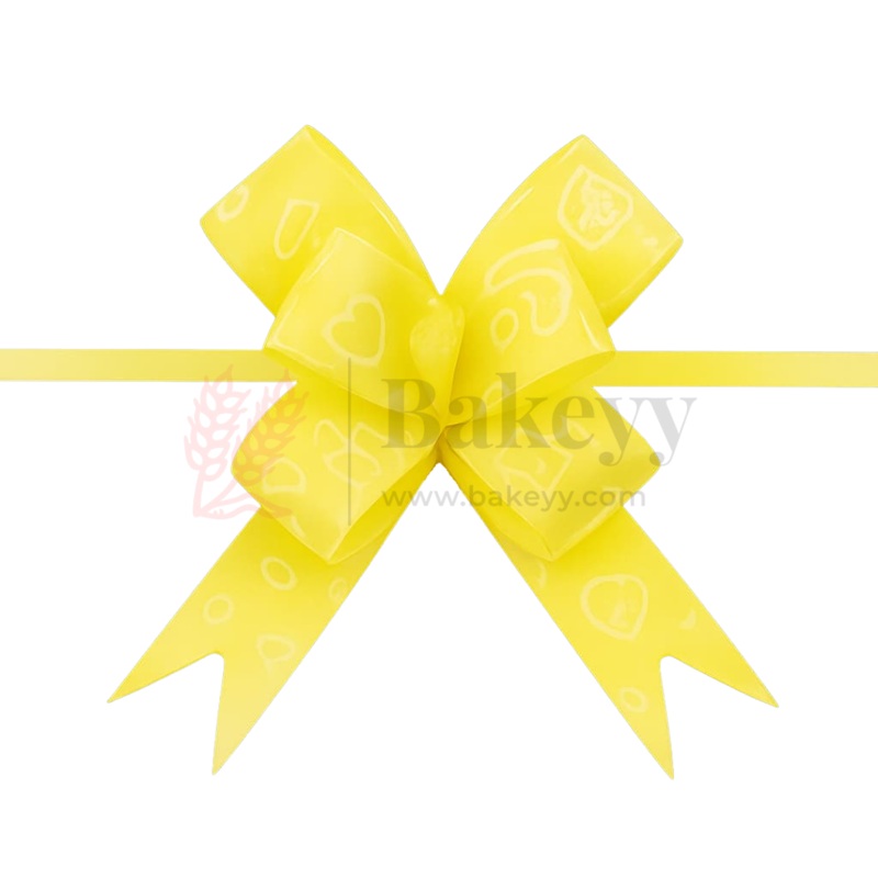 Printed Yellow | Pull-Up Ribbon Mixed Designs | Pack of 10