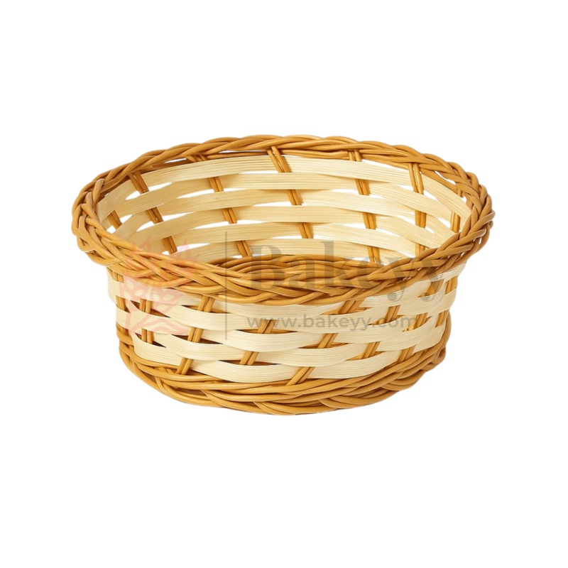 Round Handwoven Wicker Basket | Elegant & Durable Storage Solution | 1 Piece