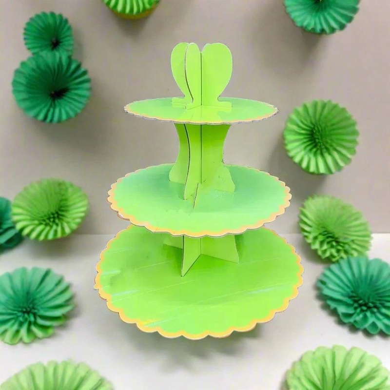 Tier Layer Cupcake Dessert Paper Stand Display Rack | Green