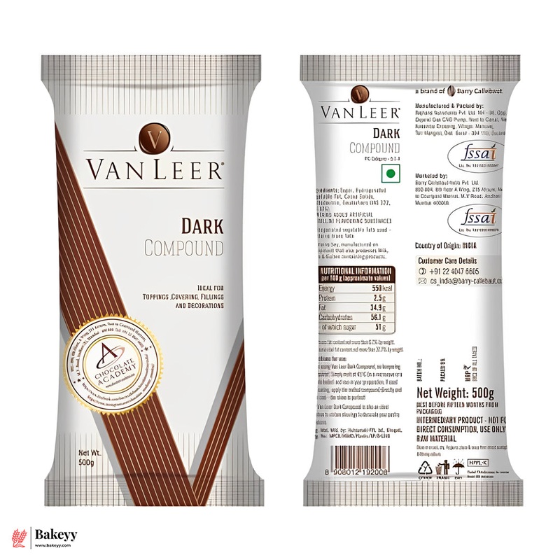 Van Leer Dark Compound Chocolate  500g | Ideal for Toppings, Fillings & Coatings
