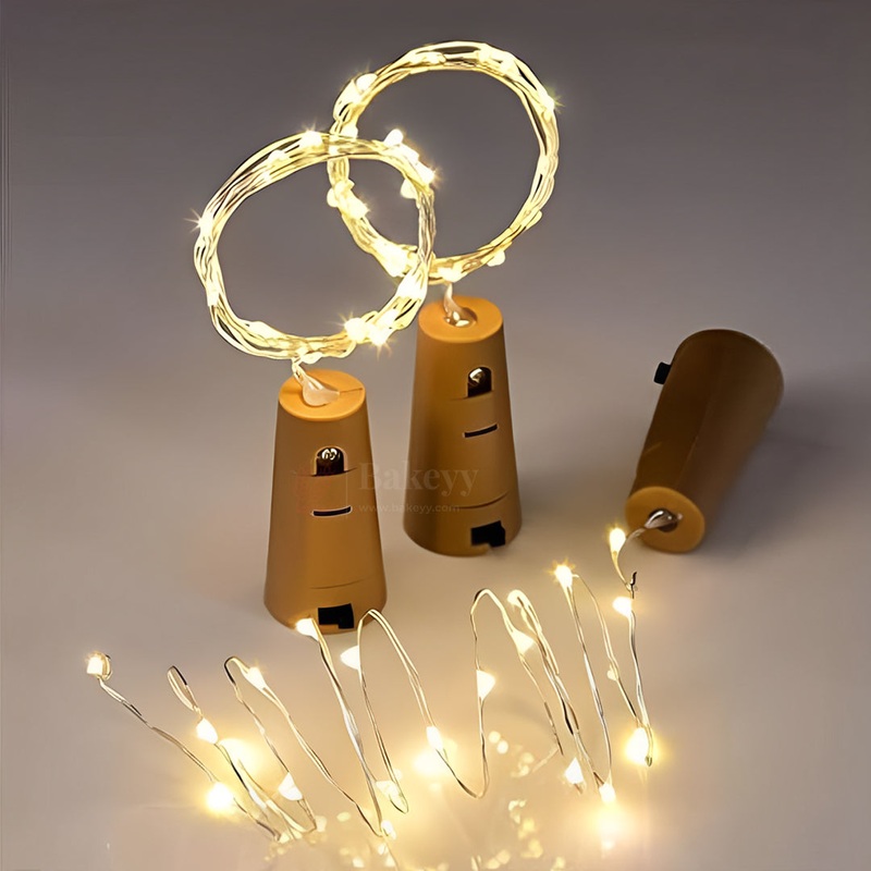 Warm LED Fairy Bottle Lights  Battery Operated Cork String Lights|30 Cm Long| 1 Piece