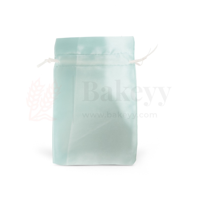 13x18 cm | Satin Potli Bags| Turquoise Colour | Elegant Drawstring Pouches| for Gifting and Storage|