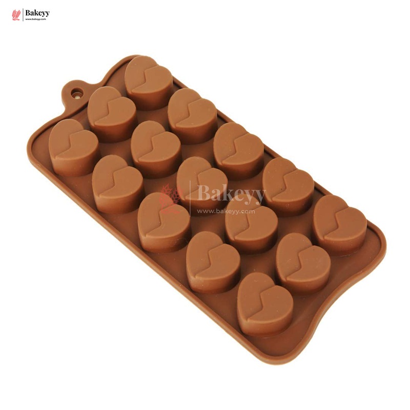 15-Cavity | Breakable Design | Silicone Heart-Shaped Chocolate & Candy Mould| 1 Piece