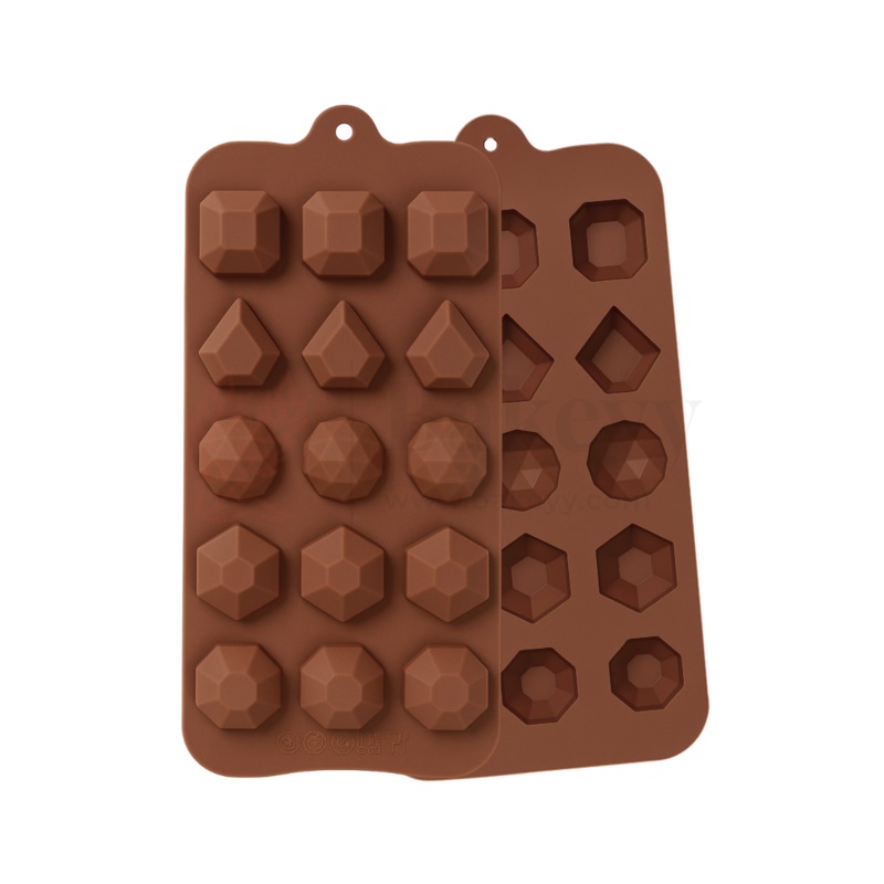 15-Cavity | Geometric Mixed Shapes Silicone Chocolate Mould | Non-Stick Baking & Candy Making Tray | 1 Piece